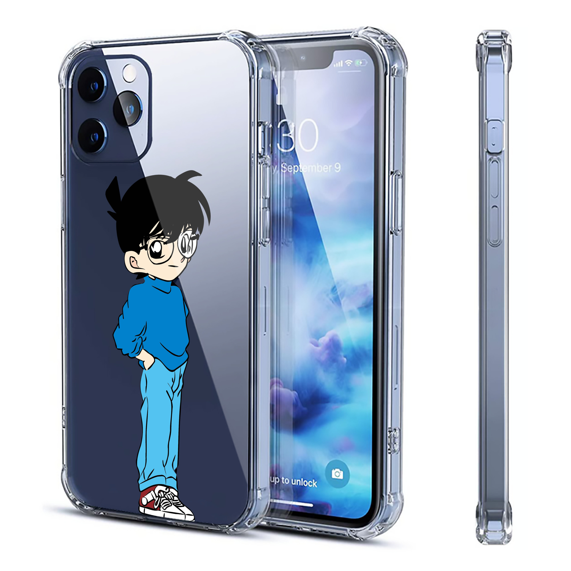 （画像用） 名探偵コナン 江戸川 コナン Detective Conan Conan Edogawa 【iPhone 12シリーズ対応】透明スマホケース（クリアソフトケース）